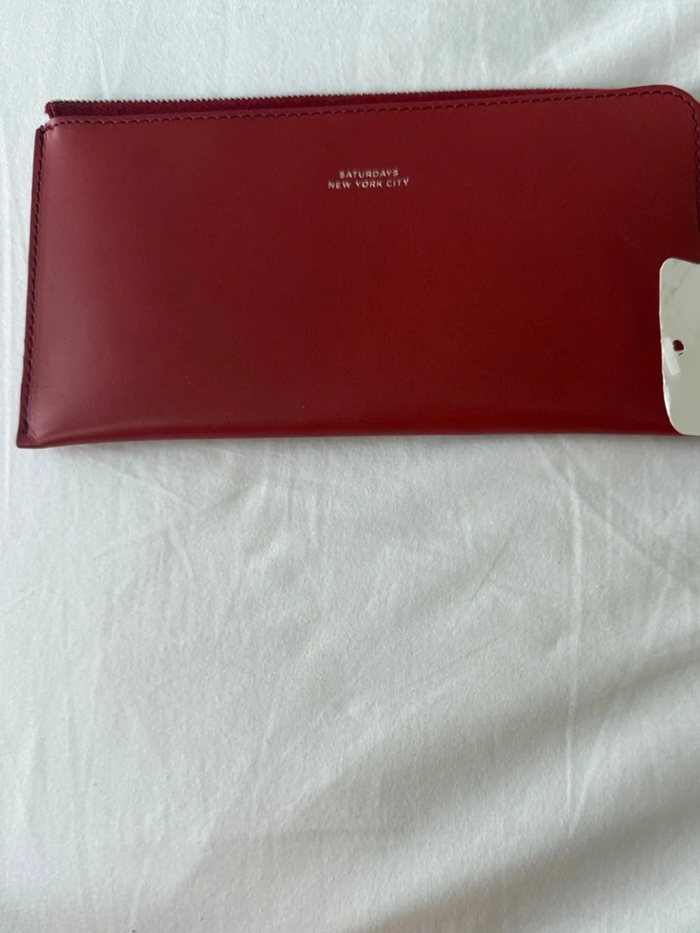 Saturdays New York City Cherry Red vegan Leather Zip Pouch